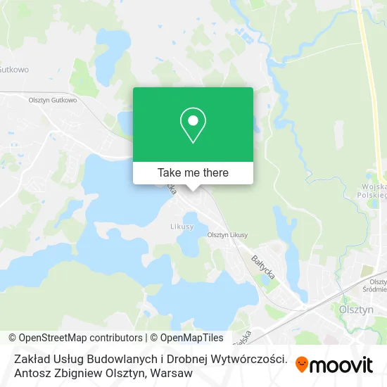 Карта Zakład Usług Budowlanych i Drobnej Wytwórczości. Antosz Zbigniew Olsztyn