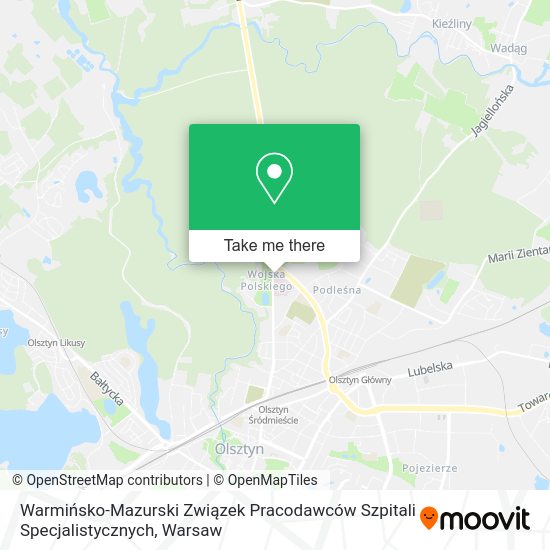 Warmińsko-Mazurski Związek Pracodawców Szpitali Specjalistycznych map