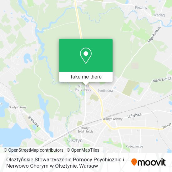 Olsztyńskie Stowarzyszenie Pomocy Psychicznie i Nerwowo Chorym w Olsztynie map