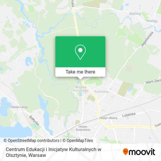 Centrum Edukacji i Inicjatyw Kulturalnych w Olsztynie map