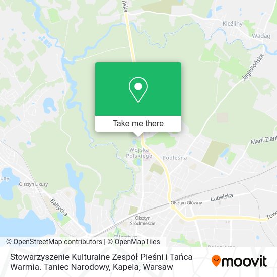 Stowarzyszenie Kulturalne Zespół Pieśni i Tańca Warmia. Taniec Narodowy, Kapela map