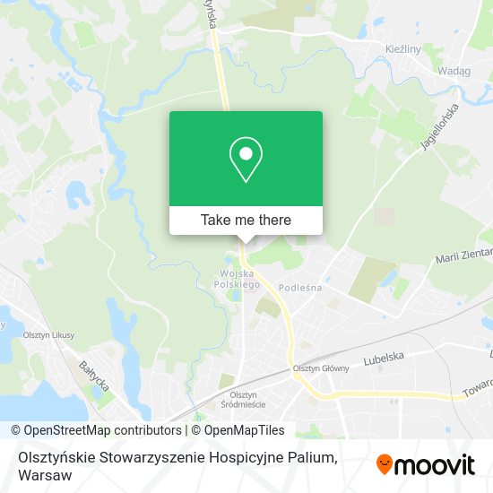 Карта Olsztyńskie Stowarzyszenie Hospicyjne Palium