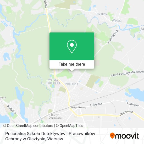 Policealna Szkoła Detektywów i Pracowników Ochrony w Olsztynie map