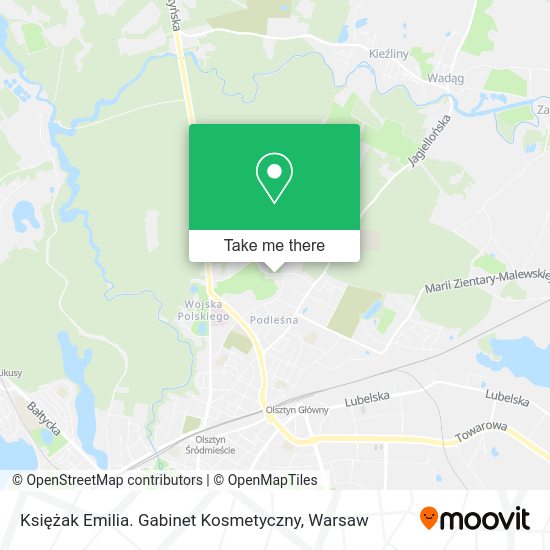 Księżak Emilia. Gabinet Kosmetyczny map