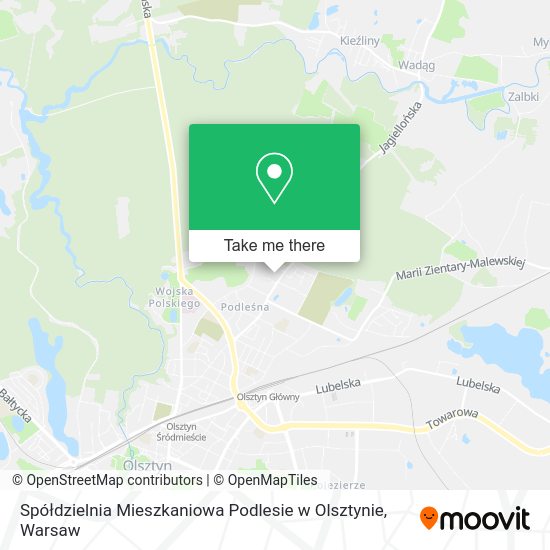 Spółdzielnia Mieszkaniowa Podlesie w Olsztynie map