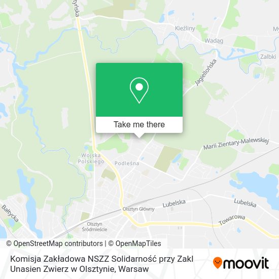 Komisja Zakładowa NSZZ Solidarność przy Zakl Unasien Zwierz w Olsztynie map