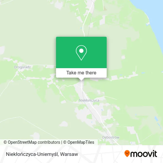 Niekłończyca-Uniemyśl map