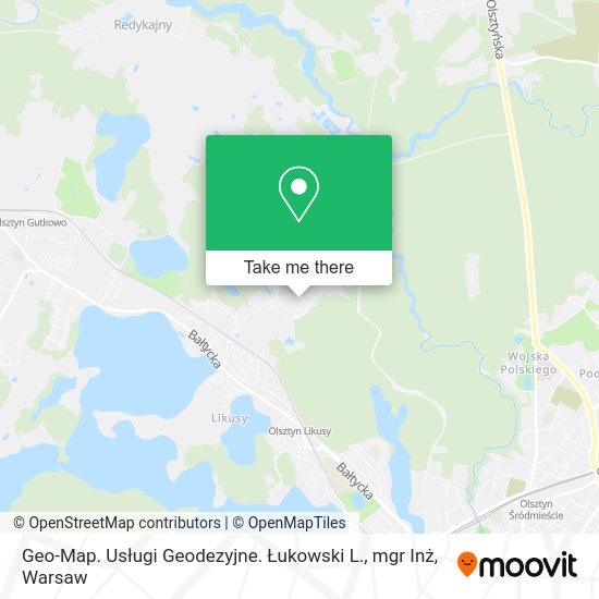 Карта Geo-Map. Usługi Geodezyjne. Łukowski L., mgr Inż