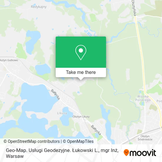 Карта Geo-Map. Usługi Geodezyjne. Łukowski L., mgr Inż