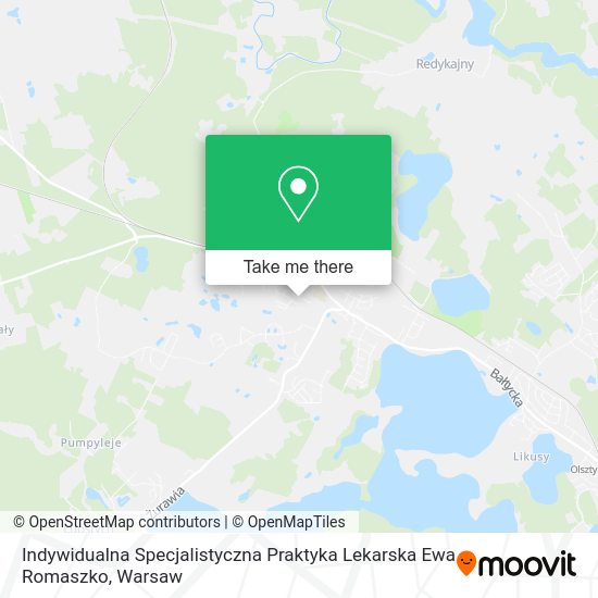 Indywidualna Specjalistyczna Praktyka Lekarska Ewa Romaszko map