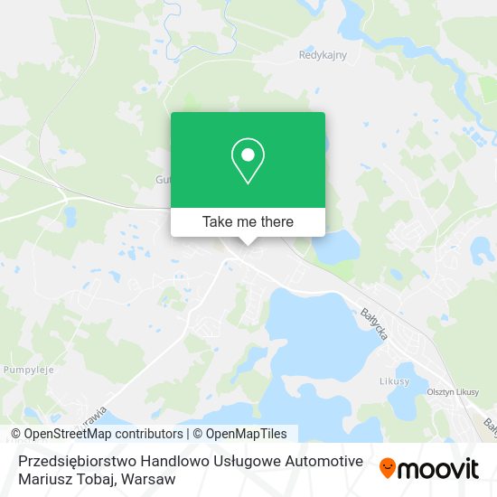 Przedsiębiorstwo Handlowo Usługowe Automotive Mariusz Tobaj map