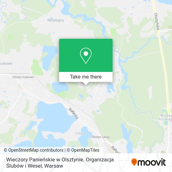 Wieczory Panieńskie w Olsztynie. Organizacja Ślubów i Wesel map