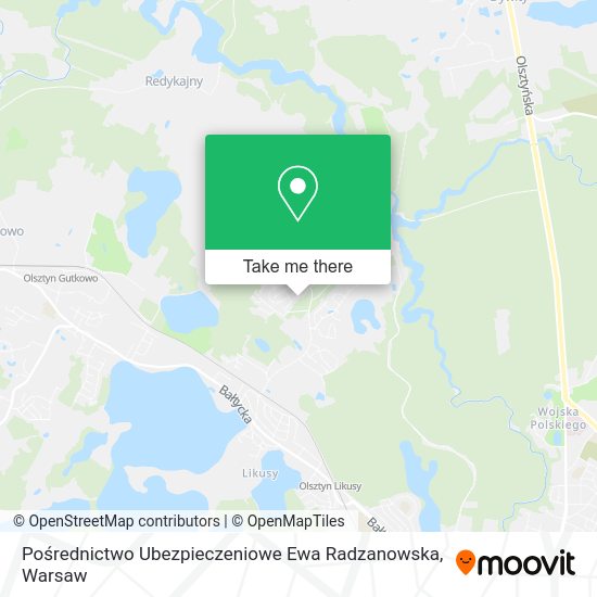 Pośrednictwo Ubezpieczeniowe Ewa Radzanowska map