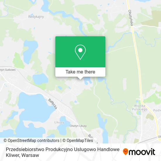 Карта Przedsiebiorstwo Produkcyjno Uslugowo Handlowe Kliwer