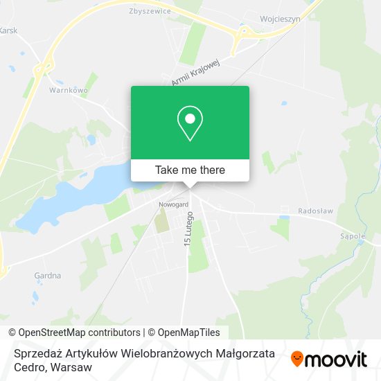 Sprzedaż Artykułów Wielobranżowych Małgorzata Cedro map