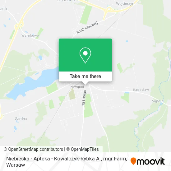 Niebieska - Apteka - Kowalczyk-Rybka A., mgr Farm map