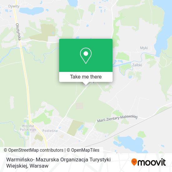 Warmińsko- Mazurska Organizacja Turystyki Wiejskiej map