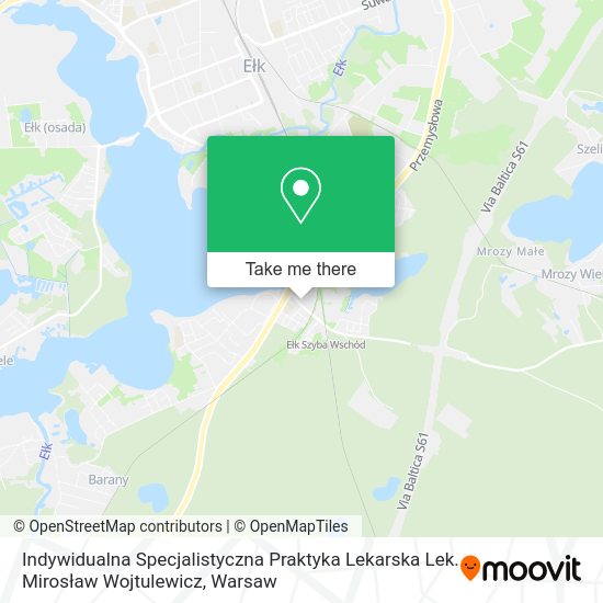 Indywidualna Specjalistyczna Praktyka Lekarska Lek. Mirosław Wojtulewicz map