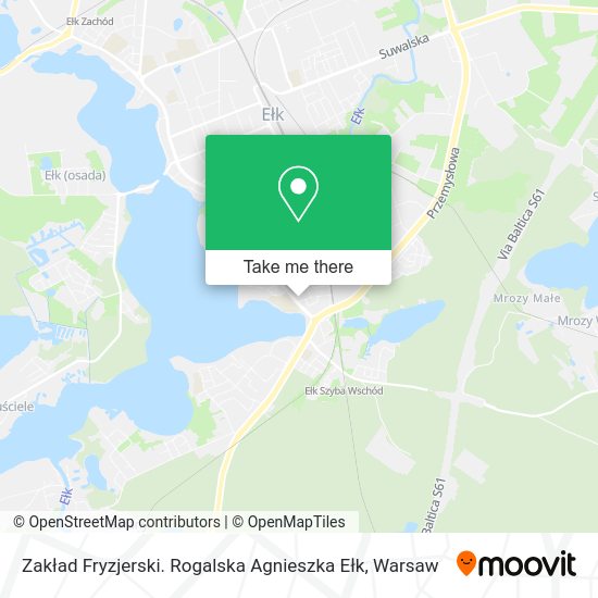 Карта Zakład Fryzjerski. Rogalska Agnieszka Ełk