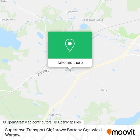 Supernova Transport Ciężarowy Bartosz Gęstwicki map