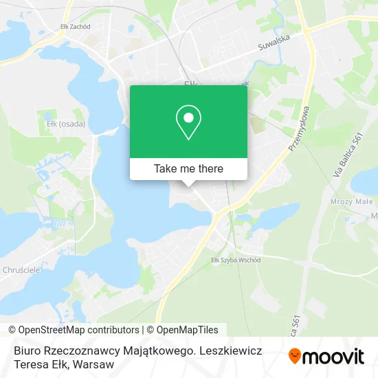 Карта Biuro Rzeczoznawcy Majątkowego. Leszkiewicz Teresa Ełk