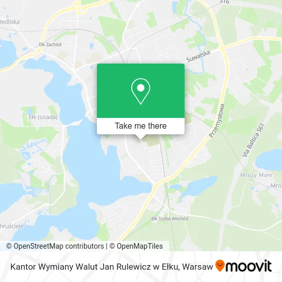 Карта Kantor Wymiany Walut Jan Rulewicz w Ełku