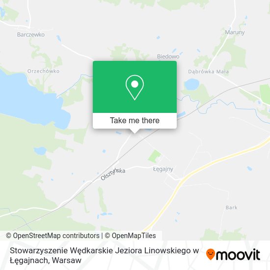 Stowarzyszenie Wędkarskie Jeziora Linowskiego w Łęgajnach map