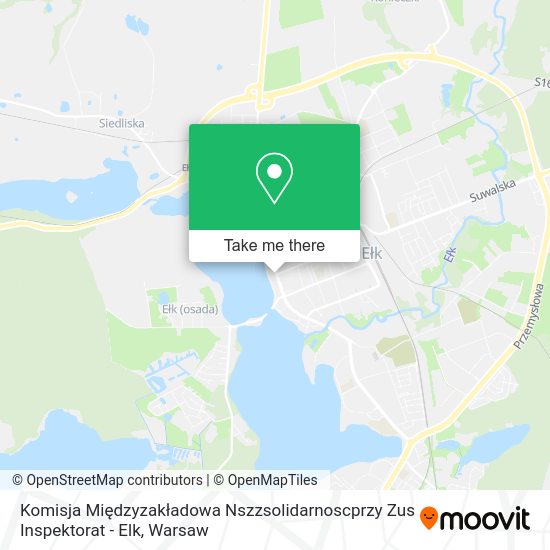 Komisja Międzyzakładowa Nszzsolidarnoscprzy Zus Inspektorat - Elk map