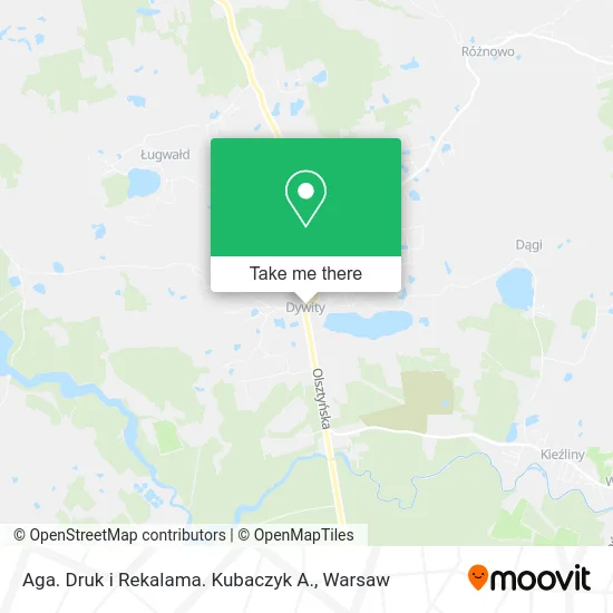 Карта Aga. Druk i Rekalama. Kubaczyk A.