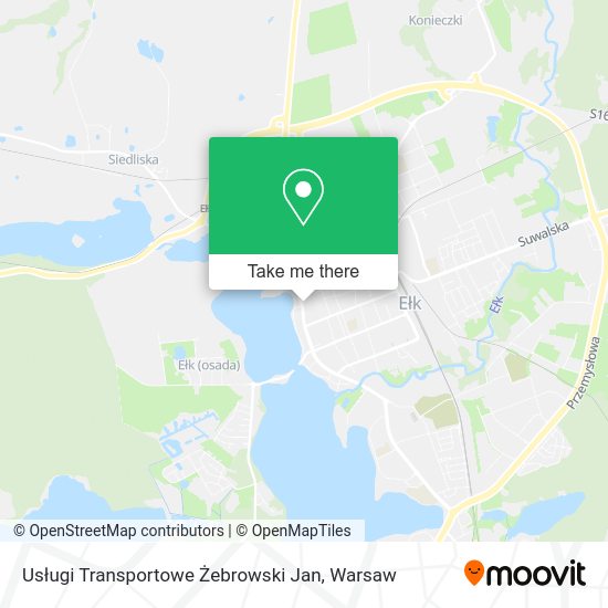 Usługi Transportowe Żebrowski Jan map