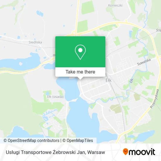 Карта Usługi Transportowe Żebrowski Jan