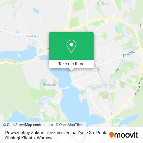 Карта Powszechny Zakład Ubezpieczeń na Życie Sa. Punkt Obsługi Klienta