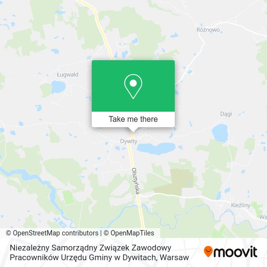 Niezależny Samorządny Związek Zawodowy Pracowników Urzędu Gminy w Dywitach map