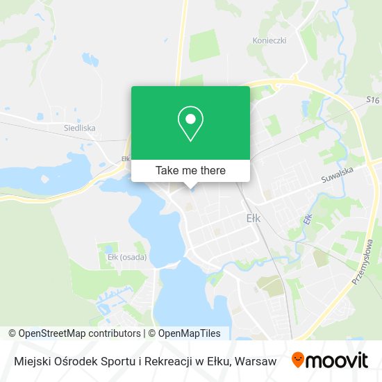 Miejski Ośrodek Sportu i Rekreacji w Ełku map