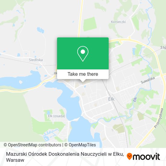 Mazurski Ośrodek Doskonalenia Nauczycieli w Ełku map