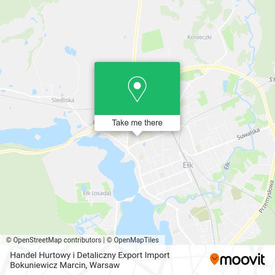 Handel Hurtowy i Detaliczny Export Import Bokuniewicz Marcin map