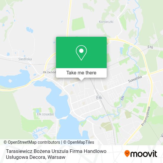 Tarasiewicz Bożena Urszula Firma Handlowo Usługowa Decora map