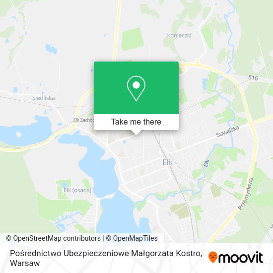 Pośrednictwo Ubezpieczeniowe Małgorzata Kostro map