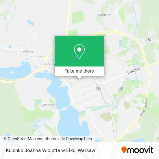 Карта Kulenko Joanna Wioletta w Ełku
