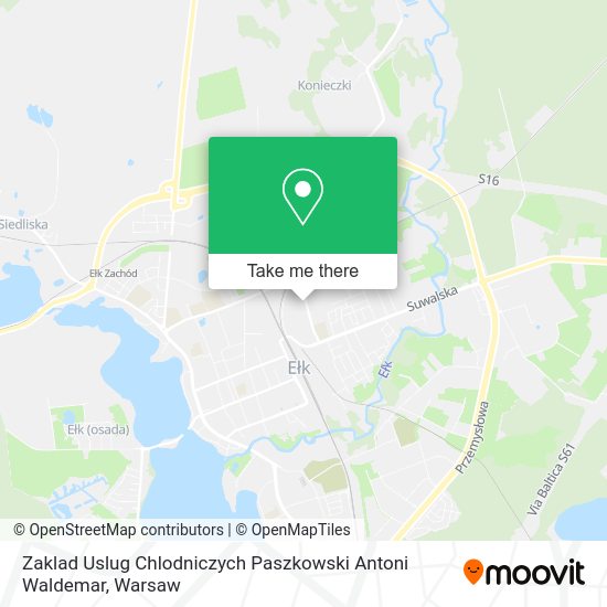 Zaklad Uslug Chlodniczych Paszkowski Antoni Waldemar map