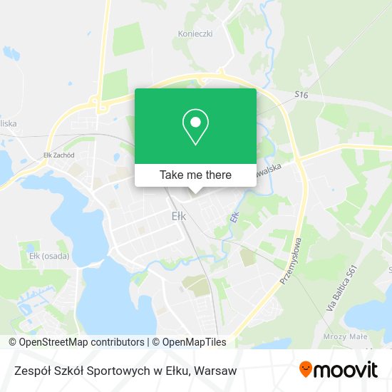 Zespół Szkół Sportowych w Ełku map