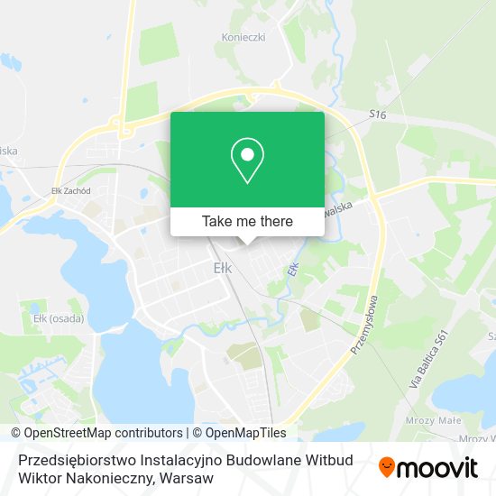 Przedsiębiorstwo Instalacyjno Budowlane Witbud Wiktor Nakonieczny map