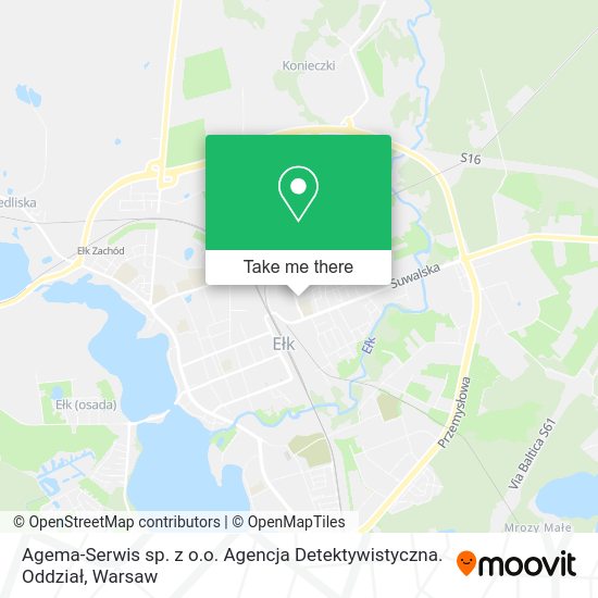 Agema-Serwis sp. z o.o. Agencja Detektywistyczna. Oddział map