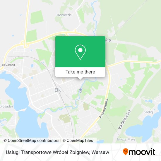 Usługi Transportowe Wróbel Zbigniew map