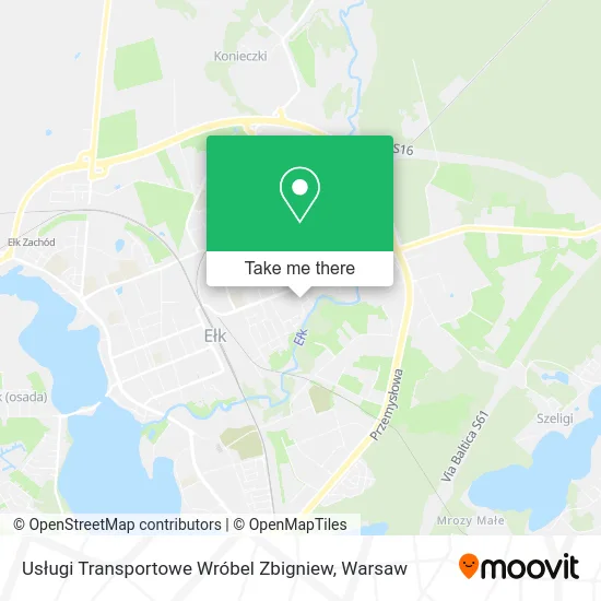 Карта Usługi Transportowe Wróbel Zbigniew