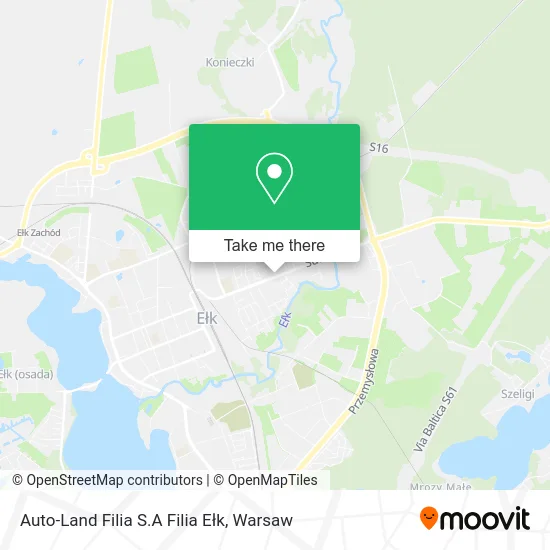 Карта Auto-Land Filia S.A Filia Ełk