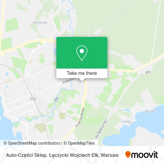 Auto-Części Sklep. Łęczycki Wojciech Ełk map