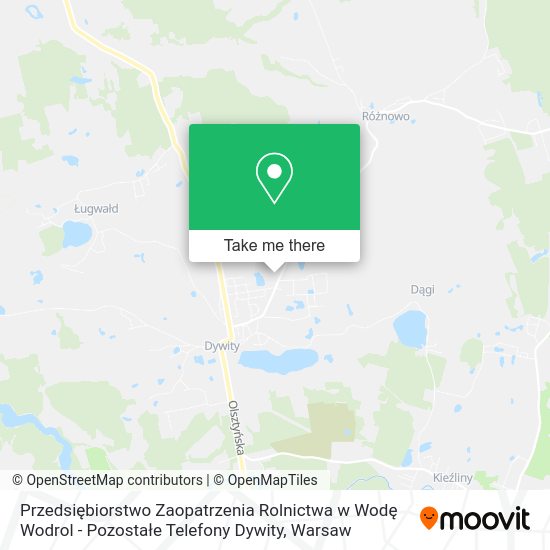 Przedsiębiorstwo Zaopatrzenia Rolnictwa w Wodę Wodrol - Pozostałe Telefony Dywity map