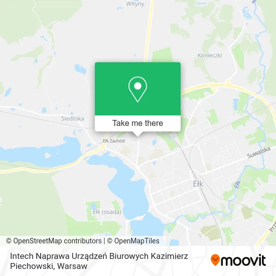 Карта Intech Naprawa Urządzeń Biurowych Kazimierz Piechowski