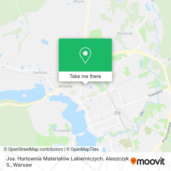 Jsa. Hurtownia Materiałów Lakierniczych. Aleszczyk S. map